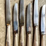 6 silver metal knives