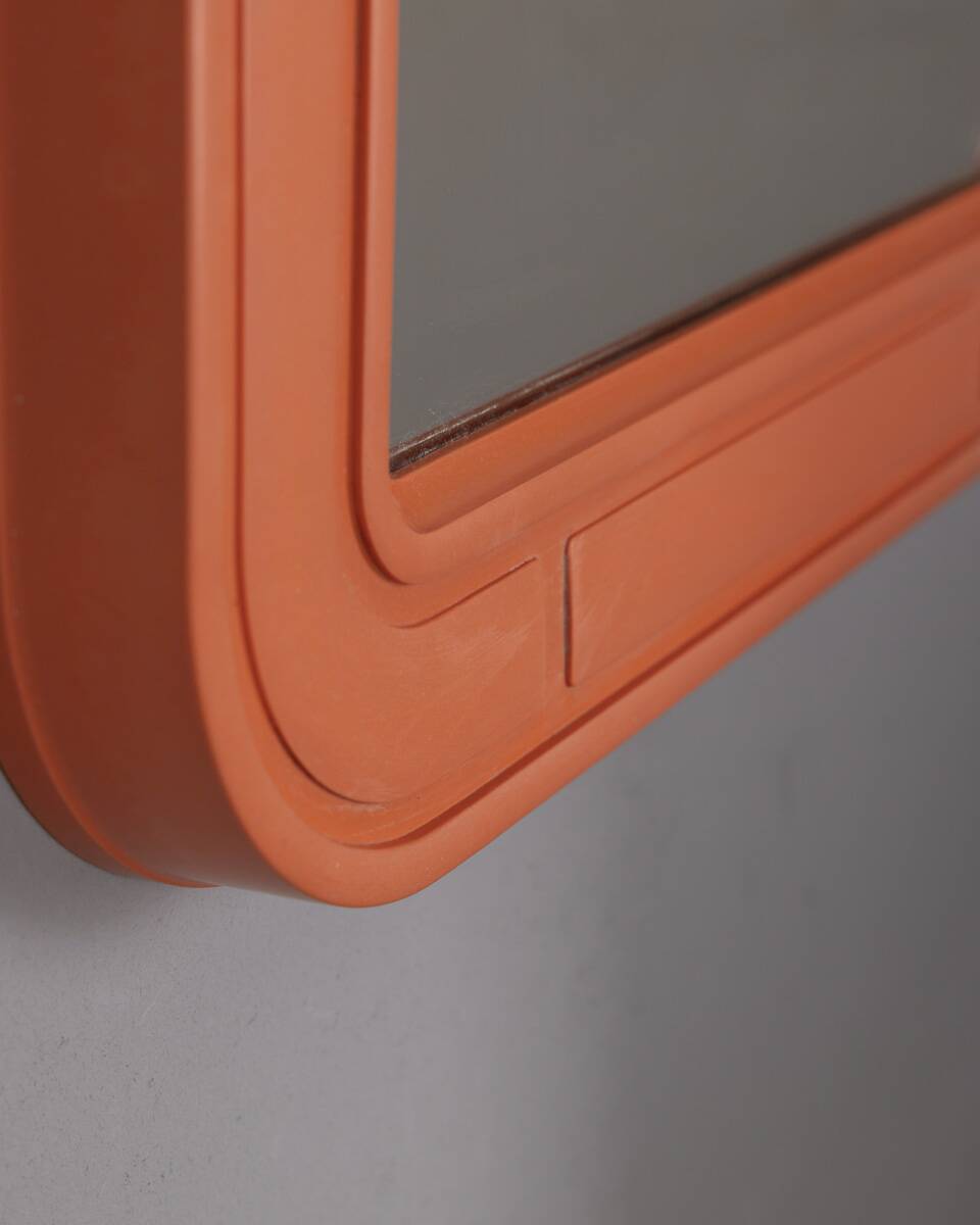 Miroir mural vintage orange par Carrara Matta, années 1970