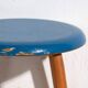 Antique wooden stool with a round seat – Central Europe, around 1950