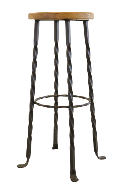 Set of 4 brutalist vintage stools 'Villingen'