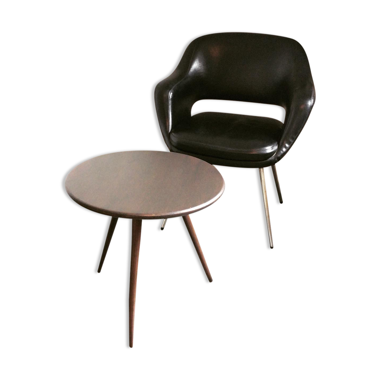 Coffee table round compass feet