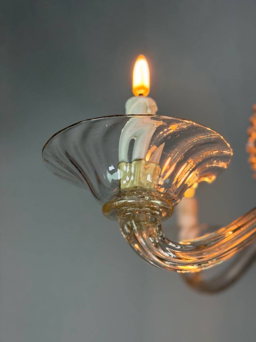 Venetian chandelier made of Murano glass, 5 light arms, circa 1920