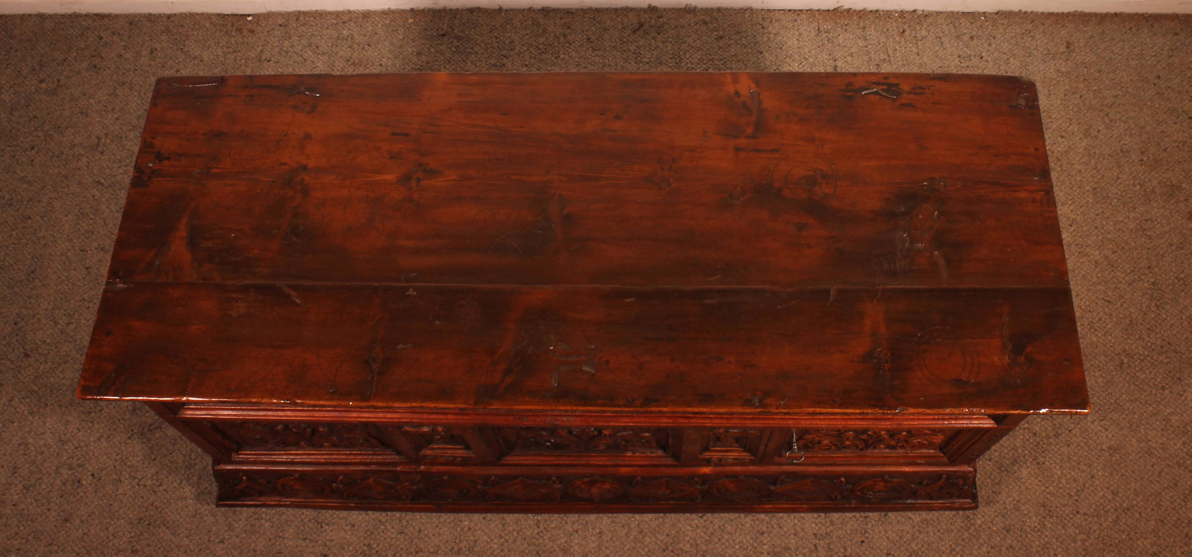 Catalan Chest from the 18th Century with a small door