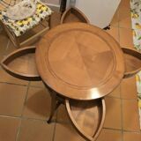 Pedestal Swivel Table with marquetry top