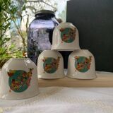 Multicolored floral cups