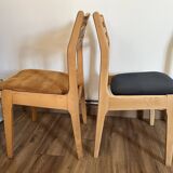 Set of 4 ribbed fabric chairs