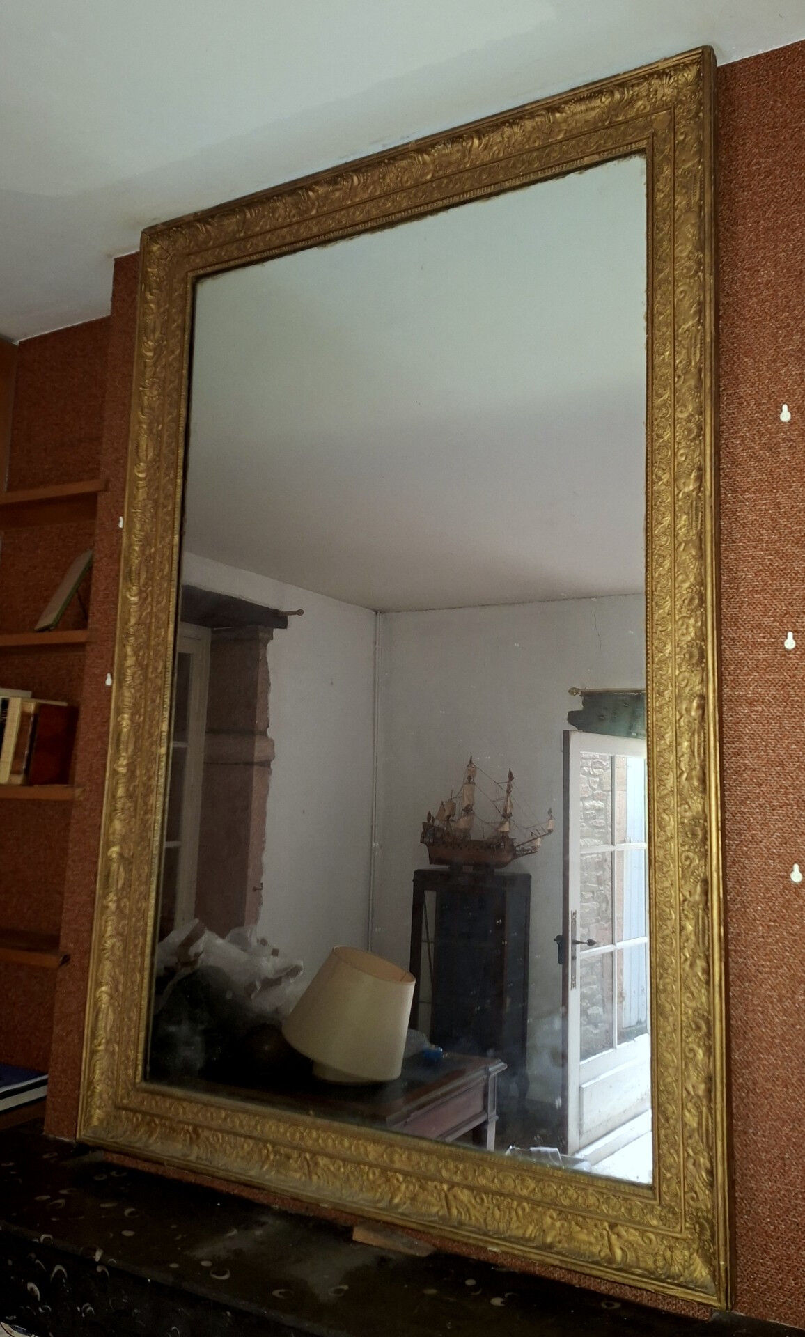 Large Empire period fireplace mirror