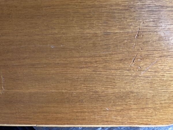 Table d'appoint provence 1960 en rotin et plyvood sur roulettes