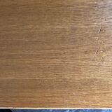 Side table provence 1960 in rattan and plyvood on wheels