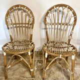 Pair of rattan chairs made in Landes