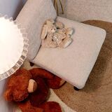 Fauteuil chauffeuse tissu bouclettes