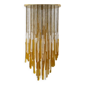 Mazzega Murano glass chandelier, Italian design, 1970s, vintage