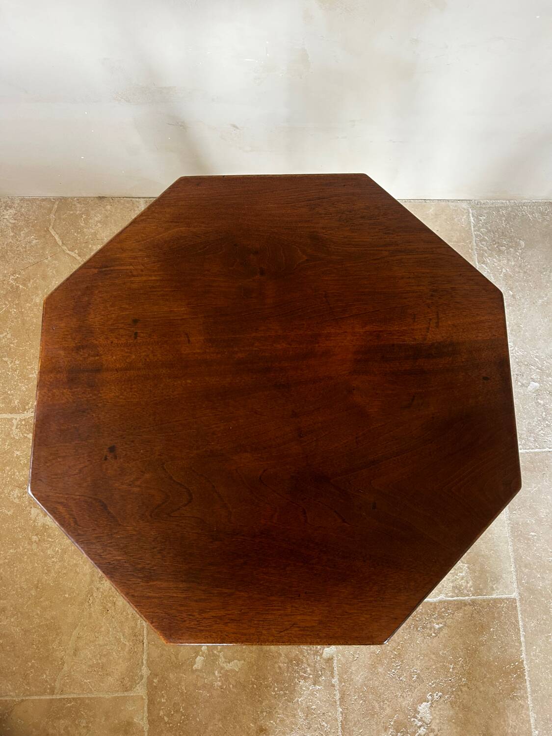 Octagonal side table with turned legs