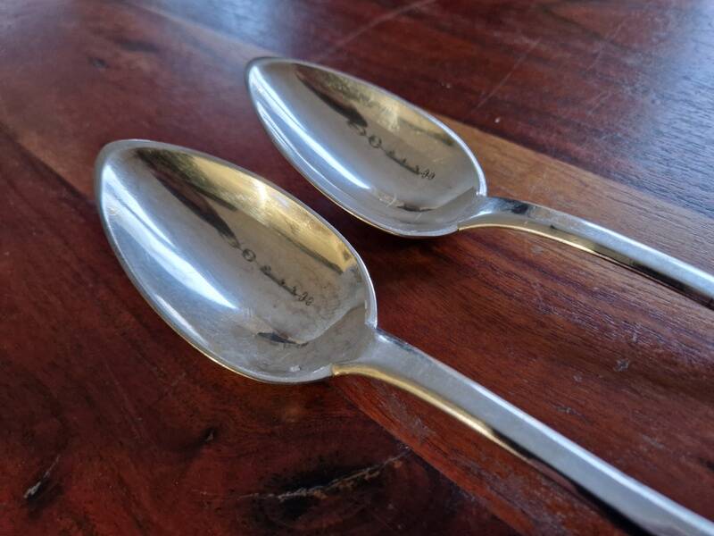 Ravinet d'enfert - 2 Cluny model table spoons in silver-plated metal