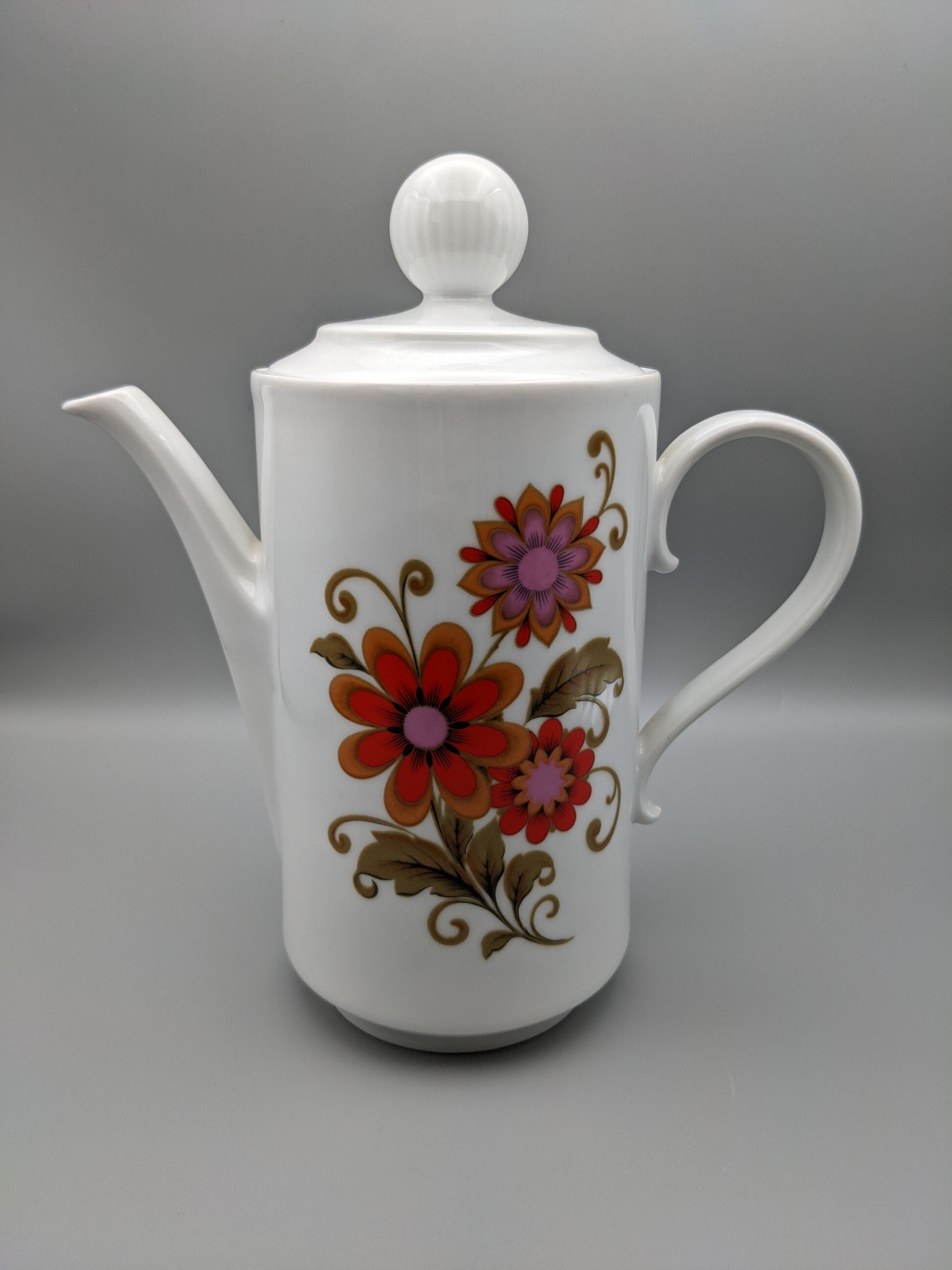 Théière cafetière blanche décor floral vintage winterling bavaria
