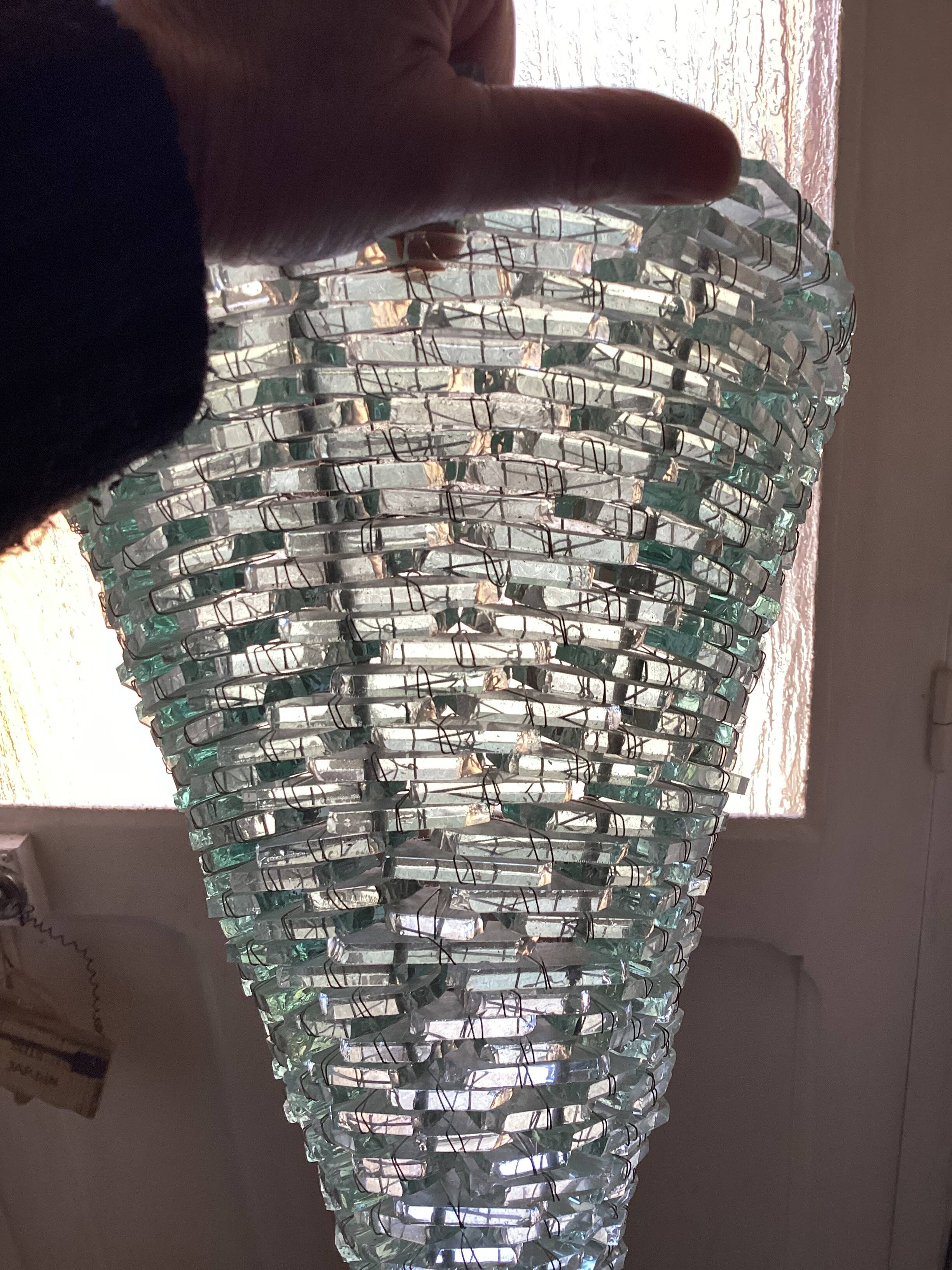 2 glass wall lights