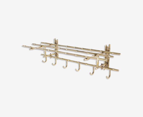 Portemanteau en laiton façon bambou
