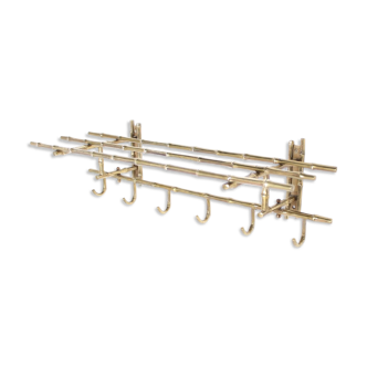 Brass faux bamboo coat rack