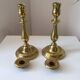 Pair of antique gilt brass candlesticks