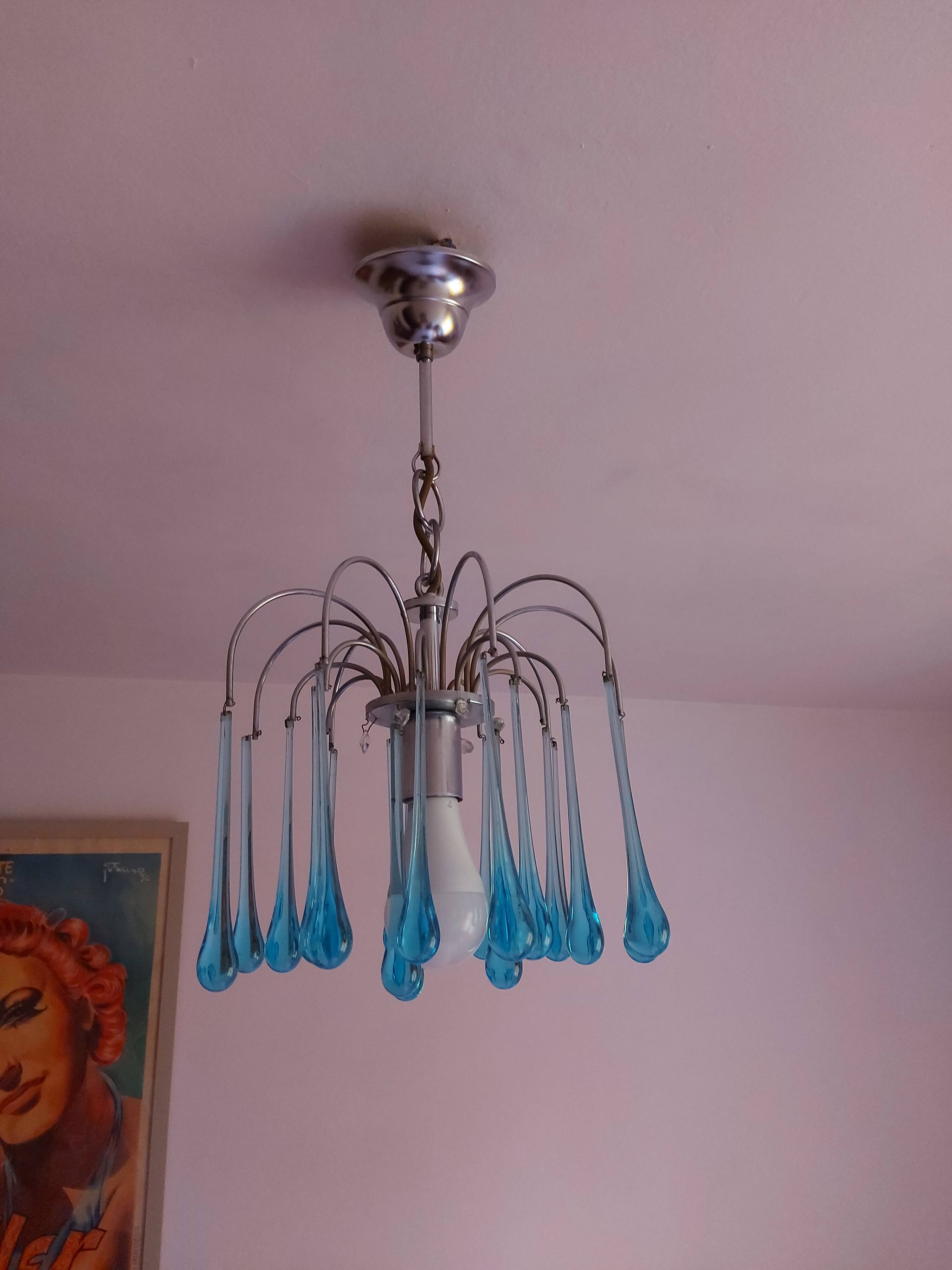 Chandelier Murano drops of water Paolo Venini