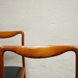Series of 4 vintage Scandinavian chairs in teak and skaï
