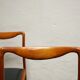 Série de 4 chaises scandinaves vintage en teck et en skaï