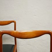 Series of 4 vintage Scandinavian chairs in teak and skaï