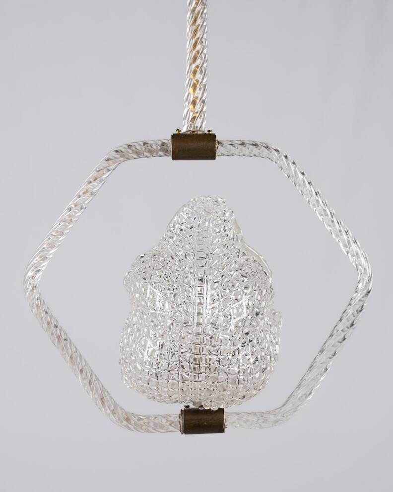 Murano glass chandelier by Barovier & Toso, Italy, 1940s