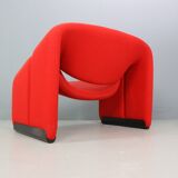 Pierre Paulin Set of 2 F598 Groovy Armchairs for Artifort New Upholstery, 1972