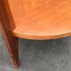 Vintage coffee table round compass legs top in glass and teak wood
