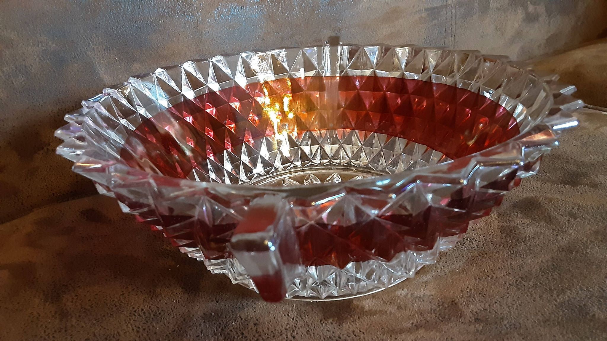 Vintage glass salad bowl
