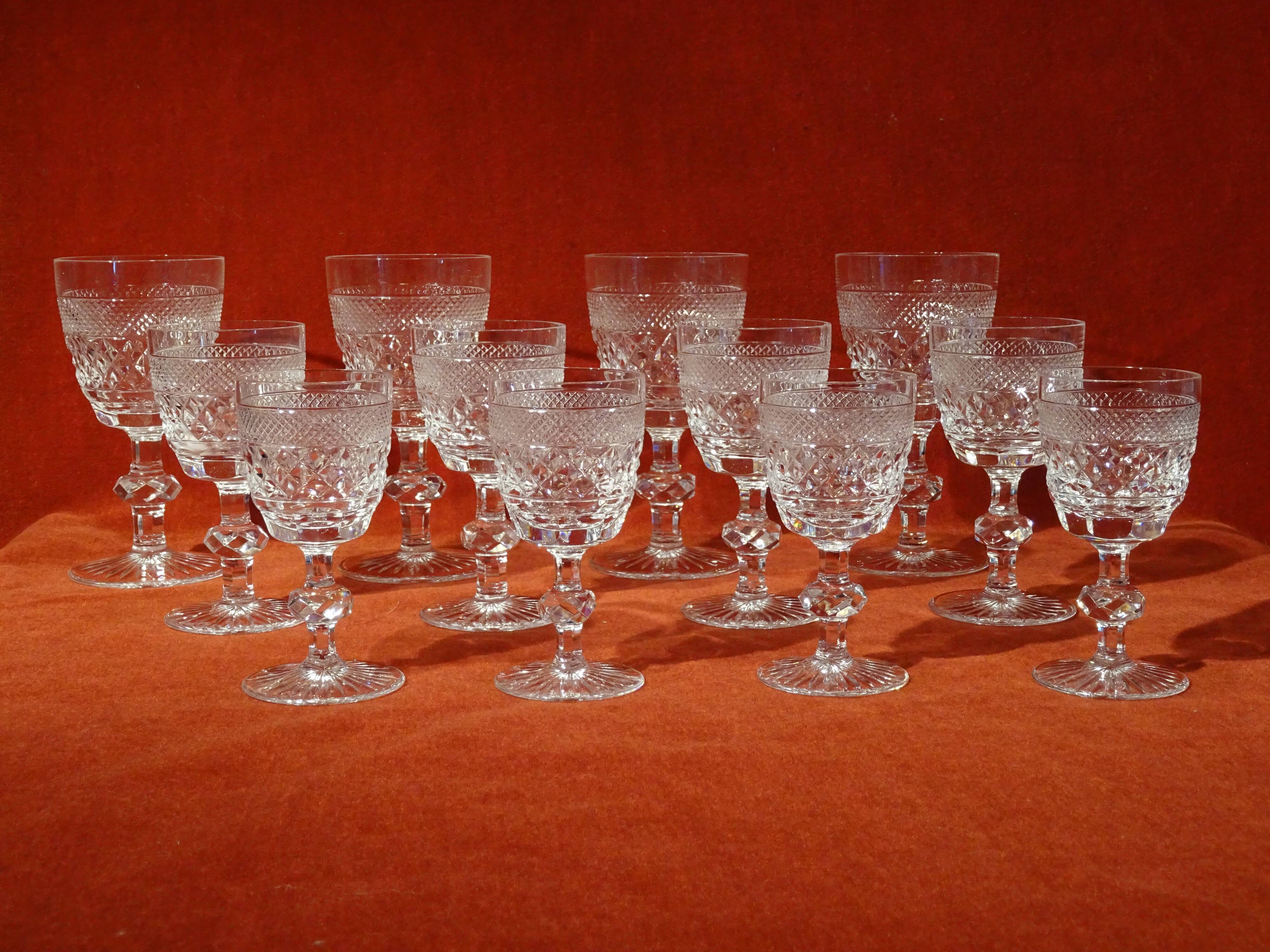 12 crystal crystal glasses stamp Cristal France ref A205/1
