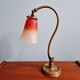 Lampe de bureau art déco en bronze et tulipe signée Schneider, années 1920