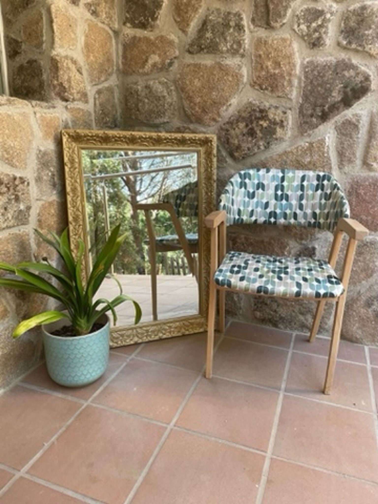 70s style wooden armchair