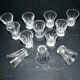 Baccarat set of 12 Art Deco cut crystal liqueur glasses star cave cabaret