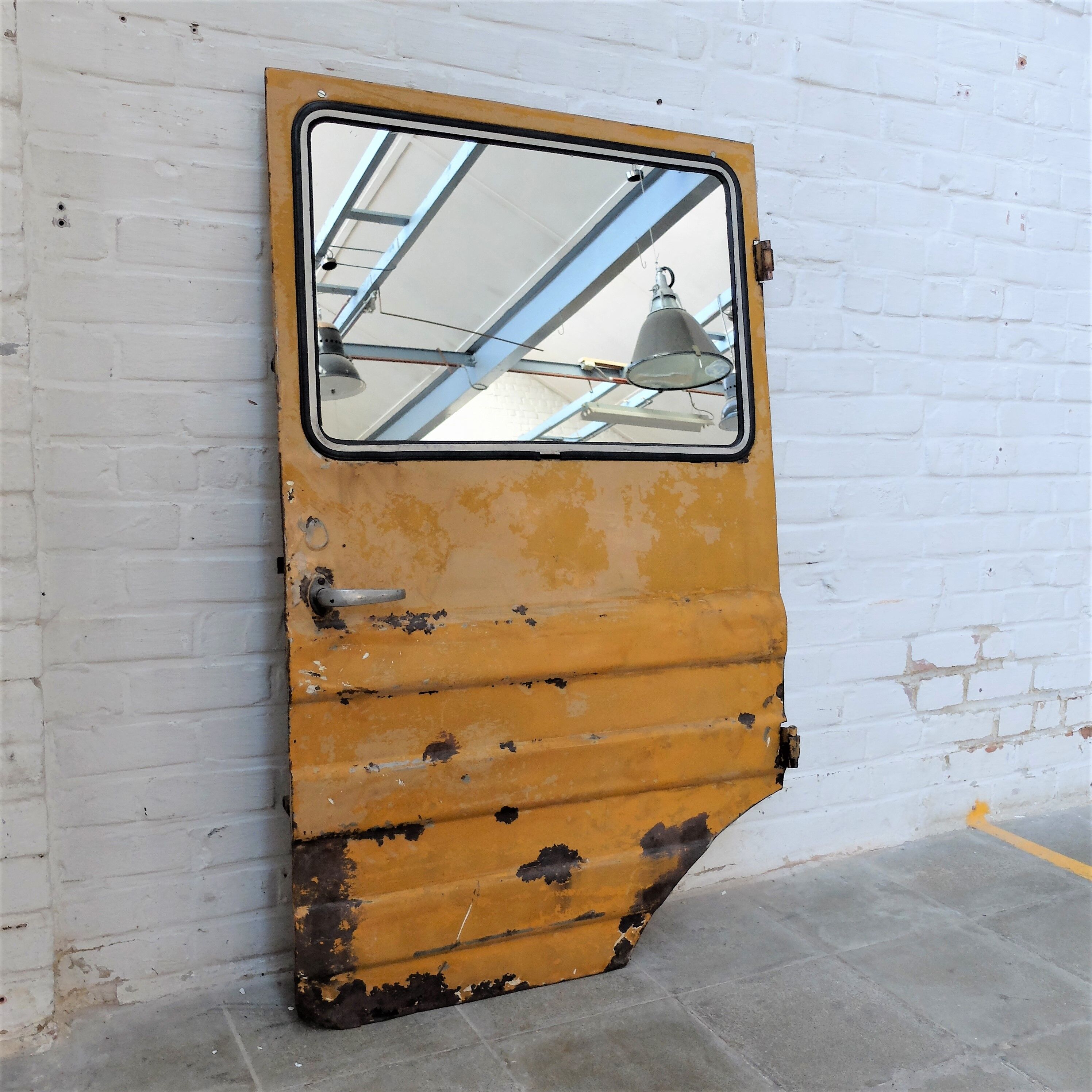 Yellow industrial mirror