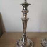 Pair of candlesticks- silver metal- around 1940