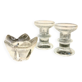 Vintage-style crystal candlesticks in the style of LITTLA