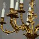 Lustre rococo. Bronze doré massif.