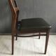 4 vintage teak dining chairs, dark green