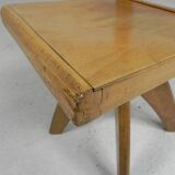 Wooden high chair, swivel chair, school chair, 1950s