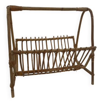 Rattan magazine rack