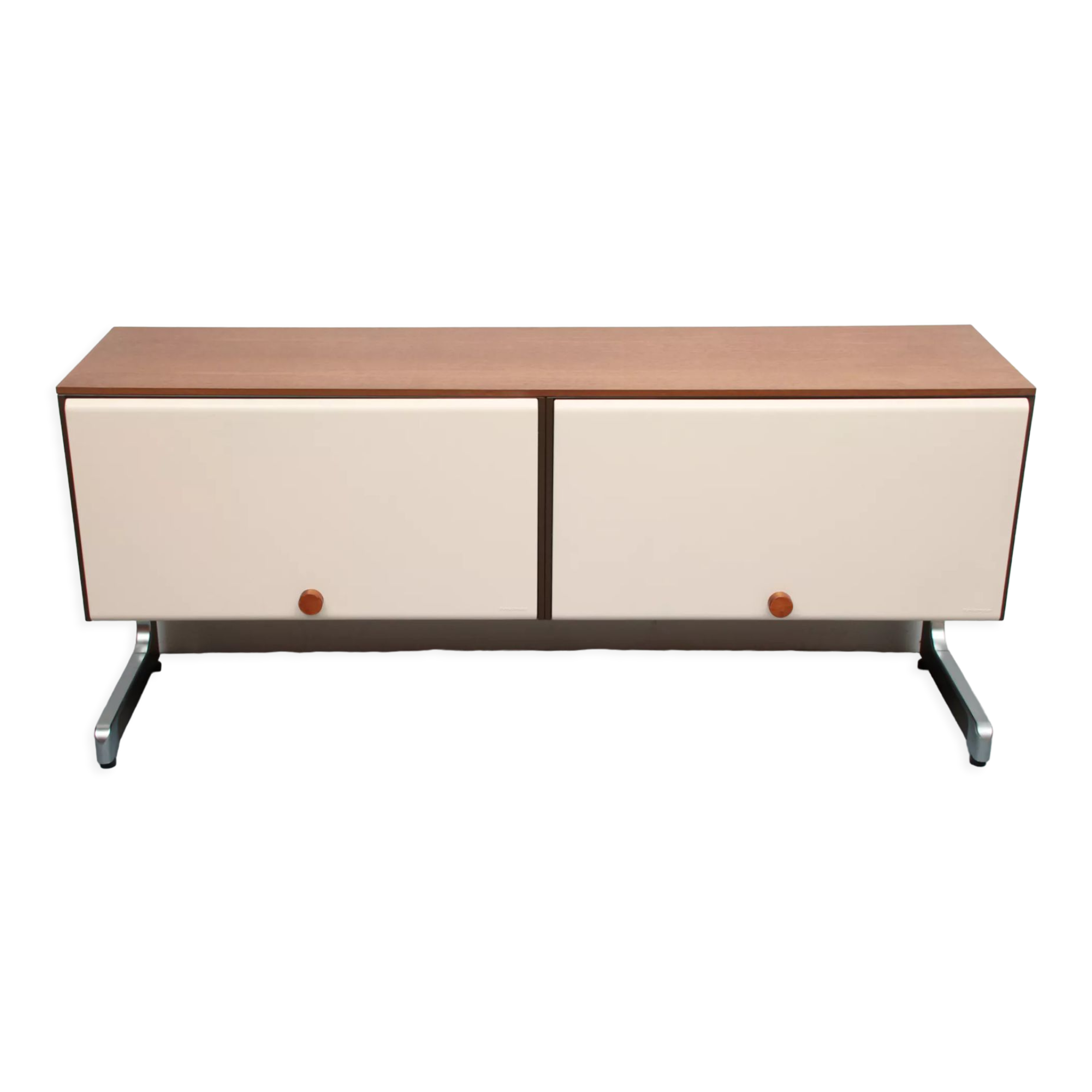 1970s sideboard room-devider in metal and teak