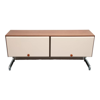 1970s sideboard room-devider in metal and teak