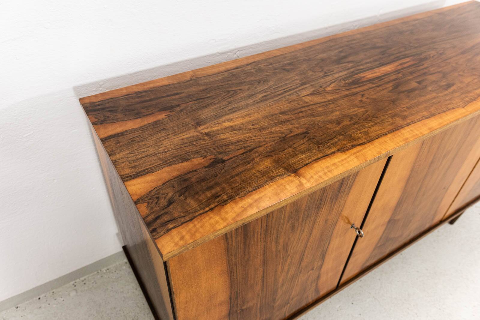 Vintage Walnut Sideboard By Lfm, Poland, 1970’s