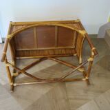 Vintage console/desk made of natural woven rattan, 1960s