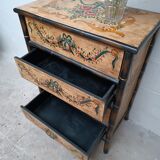 Venetian-style painted wood and bamboo chest of drawers