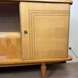 Art Deco sideboard with secret cache in sycamore and marquetry circa 1950