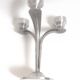 3-light solid stainless steel chandelier Height 22.5 cm Late 1960s