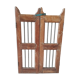 Old Burmese teak gate with openwork wrought iron panels